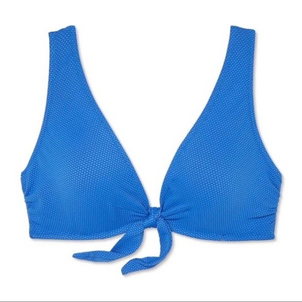 Shade Shore Tie Front Bikini Top sapphire NWT 34B